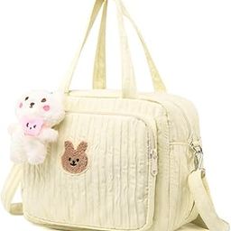 Baby Diaper Bag Tote, Mommy Bag Cute Baby Nappy Bag, Travel Diaper Tote Maternity Bag, Multifunction Baby Storage Bag, Adjustable Shoulder Strap, Made of Nylon and Cotton Fabric, gray" or-image-46