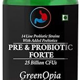GreenOpia Pre and Probiotics Forte | 25 Billion CFUs | 60 Vegetarian Capsules | Digestive, Gut & Immune Health Support | Reduces Bloating, Gas, Diarrhea | Probiotic Supplement for Men & Women-image-48