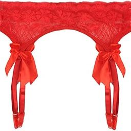 The Style Sutra Women Garter Belt Strap Lace Bow Suspender Belt Dance Clubwear Red| Womens Clothing |1 Piece Garter Belt-image-99