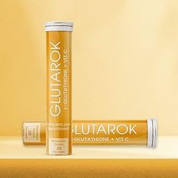 Glutarok L-Glutathione Effervescent Tablets | Glowing Skin & Detox Supplement with Vitamin C | Anti-Pigmentation | Anti-Aging| Watermelon Flavor | 20 Tablets-10