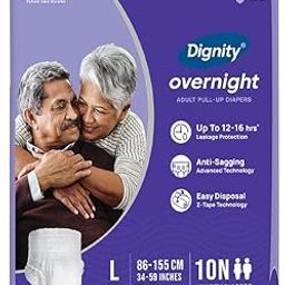 Dignity Overnight Pull Up Adult Diapers Pant Style - 10 Count (Large) with Soft Elastic and Extra Absorbent Core, Waist Size 34" - 59", 10 Pcs/Pack (Pack of 1)-image-54