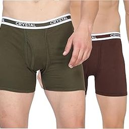 Men's Underwear Super Combed Cotton Rib Solid Trunks with Super Soft Waistband | Pack of 2 | Assorted-image-1