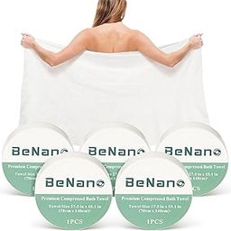 Benano Premium Compressed Towel Tablets, 100% USDA Biobased Disposable Towel, 55.1 in x 27.5 in Large Bath Towel Travel Towel Reusable for Hotel Camping Sports Hiking Beach Swimming Vacation (5 Pack)-14
