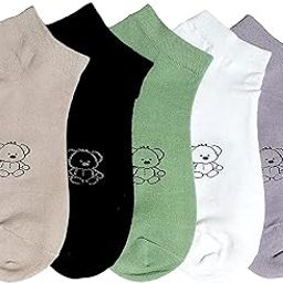 Women's Cotton Ankle Length Low Cut Socks Free Size - 5 Pair Design May Vary-image-43