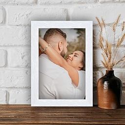 pnf® Synthetic White Table Photo Frame (9 inches x 11 inches, Matted to 8 x 10 Inches), Tabletop;Wall Mount (8 * 10, white)-27