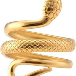 Serpent's Embrace Gold Ring for Women - Gift for Girls & Women | Waterproof & Anti Tarnish Rings, 18k Gold Plated Rings-image-70