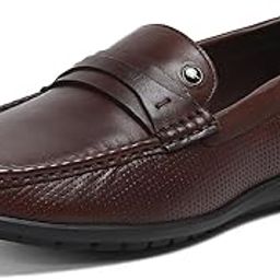 Mens Solid Slip on Genuine Leather Loafers (201822FW)-image-83