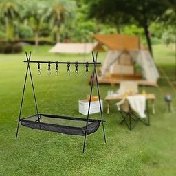 LOOM TREE® Camping Folding Rack with Hooks and Net Pocket Outdoor for Picnic Hiking BBQ | Outdoor Sports | Camping & Hiking | Camping Furniture-image-84