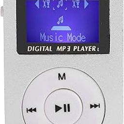 Limouyin MP3 Player for Walking Running, Portable Mini MP3 Music Player Sports BackClip LCD Screen MP3 Support Memory Card, Support up to 32GB, with Mini Screen (Silver)-picture-0