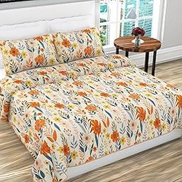 RRC Super Soft Brushed Microfiber Cotton Quilt Queen Bedspreads/Reversible Throw Blanket Bohemian Bedspread Printed Bedding Bed Cover 90" x 108" Inches (Peach, Queen)-image-19