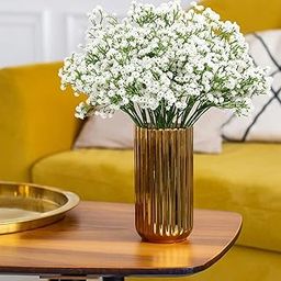 Dekorly Long Stem Artificial Baby Breath Flowers Real Touch Silk Gypsophila Bouquets for Office Indoor Outdoor Wedding DIY Party Centerpieces Arrangements Decoration (Set of 5 Sticks, White)-17