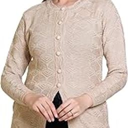 Woollen Women's Long Cardigan(8371SkinM)-image-70