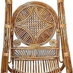 Rattan Hanging Chair Wooden Bamboo 100% Cane (Bait) for Comfort Indoor & Outdoor Swing Chair for Kids, Adults 100 Kg with Cushion-image-22