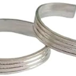 Simple Silver-Plated Brass Toe Rings for Women and Girls – Adjustable Plain Band (Set of 2)-image-51