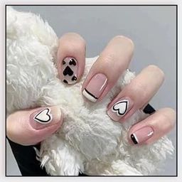Styfy Press On | Stick On Fake Nails | Artificial Designer With 24 Pcs Jelly Glue on False Nail Including Manicure Kit - Queen Of Hearts-44