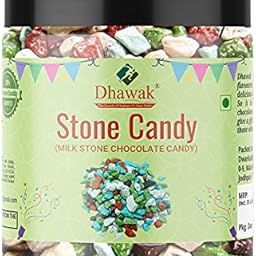Dhawak Rock Candy - Stone Candy | Milk Stone Chocolate | Rock Shape Chocolate 400 Gms. (Jar Pack)-image-65