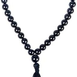 Glossy - 8 MM Black Crystal Stone Beads Tasbih Islamic Salah for Prayer 33 Beads Tasbeeh Salat Prayer for Muslims for Daily Prayer, Ramadan Eid Gift, Muslim jap mala Meditation Misbaha (Black)-image-65