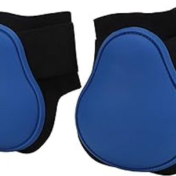 NDNCZDHC 1 Pair Horse Tendon Boots Soft Hind Legs Easy to Stick PU Shell Horse Boots for Horses with Elastic Bands Protective & Breathable Design Blue(L)-image-39
