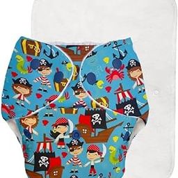 Wrova Leakage-Proof Cloth Diapers for Babies, high Absorbent 2 Reusable Diaper 2 Insert pad Combo Pack Washable Cloth Diaper Free Size Baby Adjustable Reusable Good Alternative Safe Water (Pack of 1)-image-89