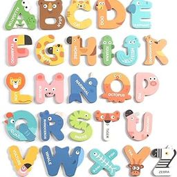 Play Nation Premium 26 Pcs Animal Themed Magnetic Alphabets for Kids |Fun Learning&Educational Toy for 2+ Yrs Old|Colorful Animal Alphabet Fridge Magnets for Kids|Best Gift for Toddlers|BIS Certified-0