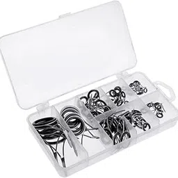 loom tree LOOM TREE® 70Pcs Saltwater Fishing Rod Tip Guides Rings Repair Kit DIY Variety of Sizes | Authentic Collector's Piece | Rare Collectible | 1 Box Fishing Rod Guides (70 Pieces)-picture-13