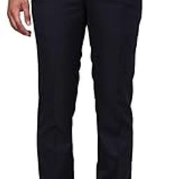 Men Slim Fit Solid Pattern Poly Viscose Blend Pleatless Formal Trouser-picture-52