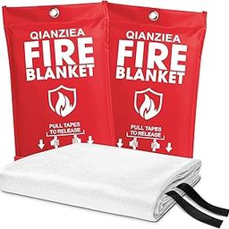 QIANZIEA Fire Blanket,2Pack,40"x40" Fire Blankets Emergency for Home and Kichen-image-2