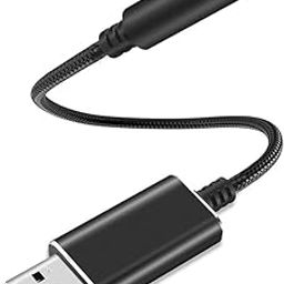 USB Sound Card USB to 3.5mm Jack Audio Adapter USB External Stereo Sound Adapter Converter for Laptop, PC, Compatible with PS5, PS4 Plug & Play No Drivers Needed-11