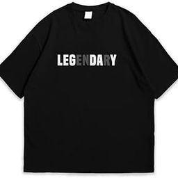 Bellbum "Legendary Unisex Oversized T-Shirt for Men & Women | Black | Bold Graphic Streetwear Tee | 240 GSM Heavyweight Cotton | Relaxed Fit-image-12