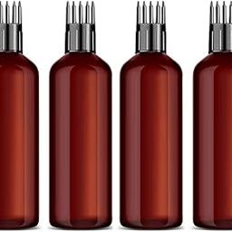 Applicator Bottles | Refillable Bottles with Multi-Point Nozzle Cap | Precision Dispensing for Hair Oils, Serums & Liquid Solutions - 100ml (Pack of 4)-33