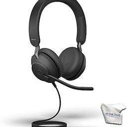 Jabra Evolve2 40 USB Wired Headset with Noise Cancelling - Compatible with PC, MAC, Streaming Music, Teams Open Office, Zoom, RingCentral, 24089-999-999, Global Teck Gold Support Plan, Microfiber-28