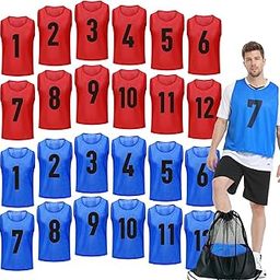 Antoyo Soccer Pinnies Youth with Numbers Scrimmage Team Practice Vests Pennies Jerseys for Basketball Soccer Football Bibs-image-20
