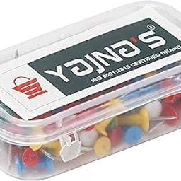 YAJNAS® 100 Pieces Transparent Decorative Multicolor Push Pins/Board Pins/Thumb Pins, Tracks & Pins Gem Pins for Notice Boards, Soft Board, Display Board of Office, Home, Office & Shop-image-71