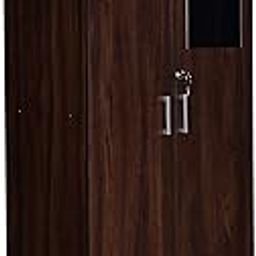DeckUp Cove 2-Door Engineered Wood Wardrobe with Mirror (Walnut, Matte Finish)-27