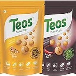 Teos Nutri Pops Roasted Makhana Snacks, Cheesy Pizza & Piri Piri, Tasty, Healthy & Crispy Munchies, Pack of 4, 260 g.-10
