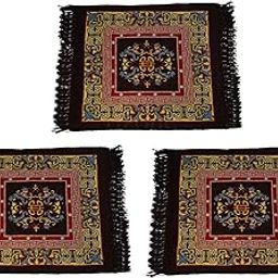 Pack of 3| Pooja mat |puja| Sitting Asan| kusha|Velvet Prayer | Pooja aasan for Meditation & Sitting | Soft Floor Rug for Temple & Home | Traditional Square mat (2ft x 2ft) Maroon-image-88