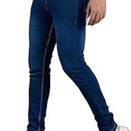 Slim Fit Men's Jeans - Crafted from Cotton to Cater to Your Comfort Demands, This Pair of Mid Rise Jeans from Offers You a Fashionable Look effortlessly. MX05E-42-Blue-image-79
