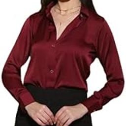 Satin Silk Fabric Spread Collar Full Sleeve Top Shirt for Women and Girl-image-3