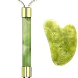 Spiritual Senses Facial Massager Jade Roller & Gua Sha Tool Natural Himalayan Stone Green Jade for Face Neck Eye Healing Reduce Skin Wrinkles and Relax Body Muscles-picture-16