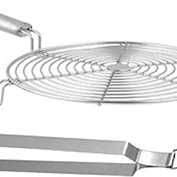 Wire Round Handle Roaster with Chimta Steel Cooking Tong Roti Chapati, Papad Jali, Paneer Grill, Roti Maker, Barbeque Jali Roaster Kitchen Tool-Combo(Pack of-2)-image-38