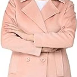 Women's Peach Mid-Thigh Length Double-Breasted Overcoat-picture-8