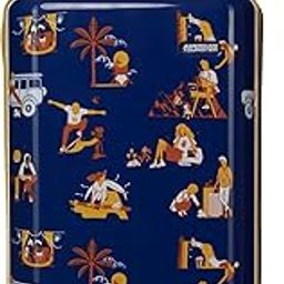 x Love Child Masaba 57 CM Small with Recessed TSA Lock & 8 Wheel Printed Hard PC Cabin Suitcase for Travel/Trolley Bag for Travel/Travel Bag with Double Wheel for Unisex- Navy Blue-1