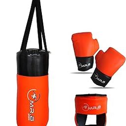 MR.B SPORTS Kids Boxing kit Yellow (Filled Punching Bag, Gloves and Headgear, Age 7-13 Years) (Orange)-image-55