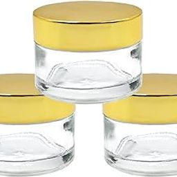 Happy Packaging 50 Ml Clear Round Empty Glass Cosmetic Cream Container | Jars With Gold Cap And White Inner Lids For Creams| Balms | Face Scrub | Body Cream Etc (3)-30