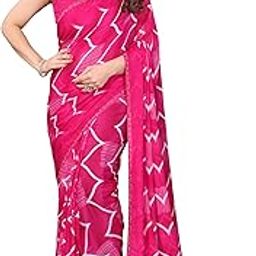 Women's Soft Trendy Georgette Printed Saree With Blouse Piece-image-60