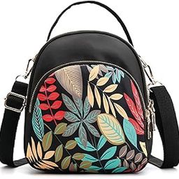Women's Mini Backpack - Multi-Purpose Shoulder Bag with Pattern Black-16