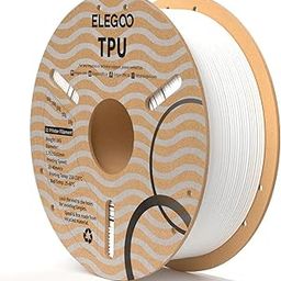 ELEGOO TPU Filament 1.75mm White 1KG, 95A Flexible Soft 3D Printing Filament Dimensional Accuracy +/- 0.02mm, 1KG Spool(2.2lbs) for Most FDM 3D Printers-3