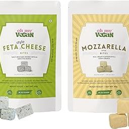 Oh My Vegan Feta Style Bites + Mozzarella Style Bites Combo | Freeze-Dried Vegan Cheese Snacks | Dairy-Free, Crunchy & Rich in High Protein | 40g Pack of 2-image-12