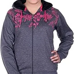 goodluck Women's Flower Print Sweatshirt with Hoodies, Fleece Material Full Sleeves, (Pack of 1)-picture-34