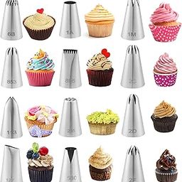 12PCS Large Piping Tips, Stainless Steel Cake Decorating Tips, Food Grade Frosting Tips Set, Icing Tips for Baking Cookies, Cupcake, Cake and Pastries, Sturdy and Long-lasting-image-86